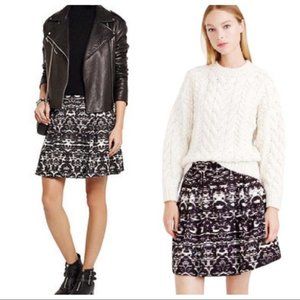 J. Crew NWT Blurred Ikat Pleated Printed Skirt